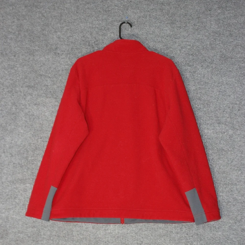 The North Face Fleece Jacket Mens XL Red Full Zip Denali Style Mock Neck Pocket